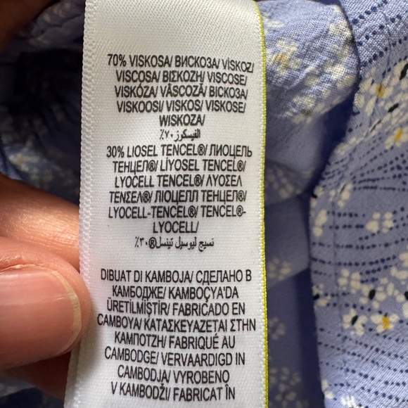 Per Una by Mark and Spenser V neck longsleeve Blue and White Wrap Blouse size 16 - Picture 7 of 10